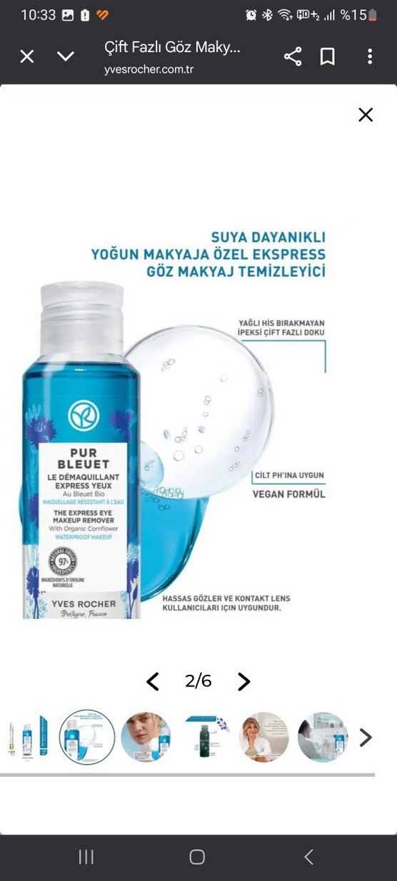 Yves Rocher Mavi Yasemin Göz Makyaj Temizleyici 100 ml - Görsel 2