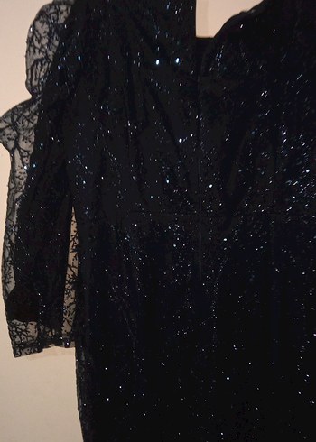 simli pul detaylu elbise - Görsel 7