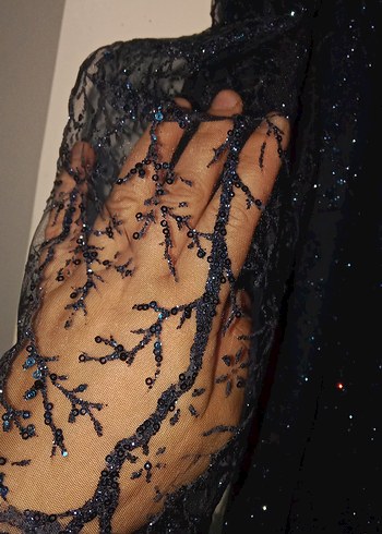 simli pul detaylu elbise - Görsel 8