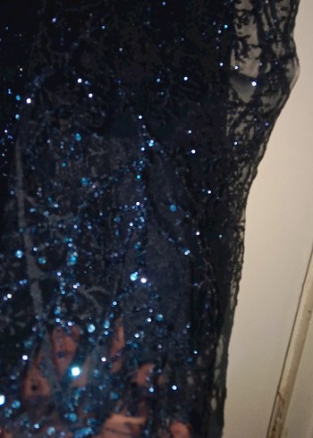 simli pul detaylu elbise - Görsel 5