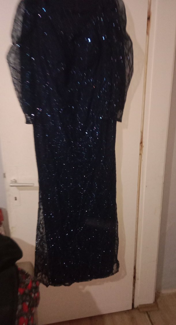 simli pul detaylu elbise - Görsel 4