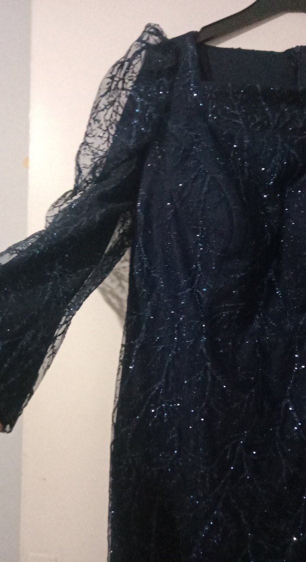 simli pul detaylu elbise - Görsel 2