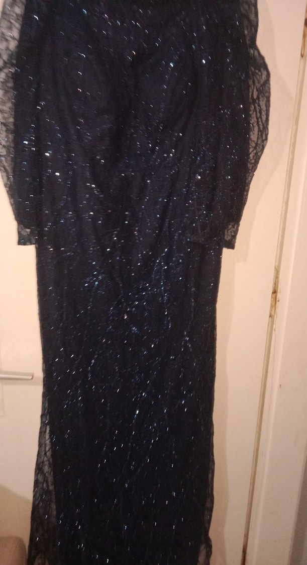 simli pul detaylu elbise - Görsel 3