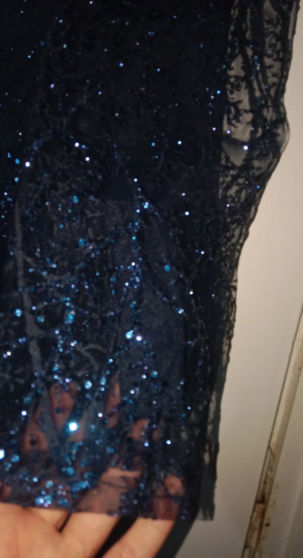 simli pul detaylu elbise - Görsel 5