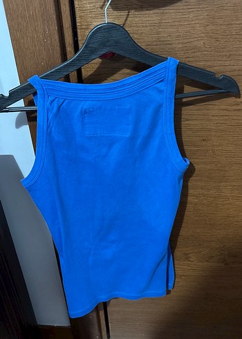 s Beden Kadın Mavi Denim Askılı Atlet