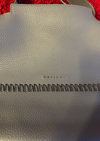 Orciani Gri Deri Kadın Çanta - Görsel 7
