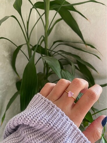 Zara Kristal taşlı kalp yüzük