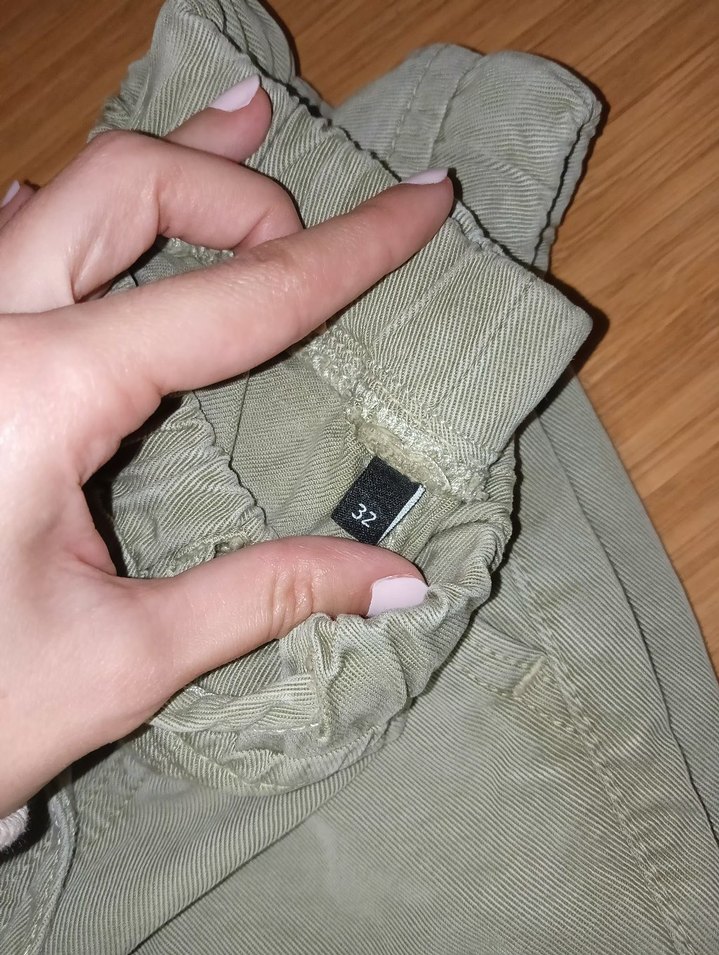 haki Kadın tencel  Pantolon - Görsel 2