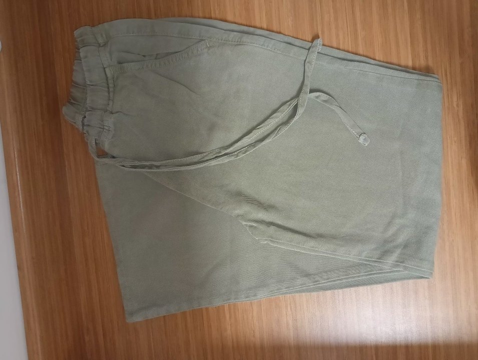 haki Kadın tencel  Pantolon - Görsel 4