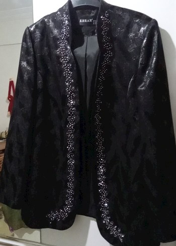 Kadın Siyah  Yılan Desenli  Ceket - Görsel 2