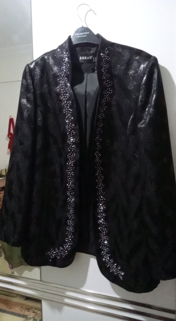 Kadın Siyah  Yılan Desenli  Ceket - Görsel 2