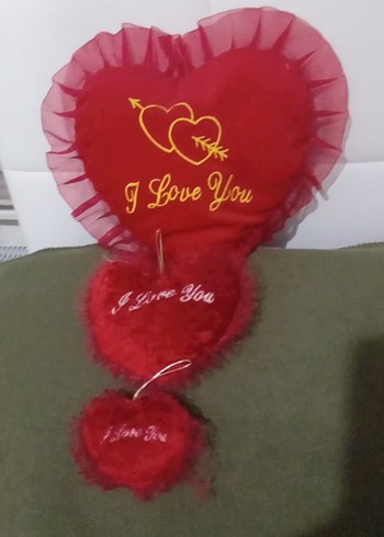 Nakışlı Kırmızı Kalp Çocuk Yastığı - Görsel 2