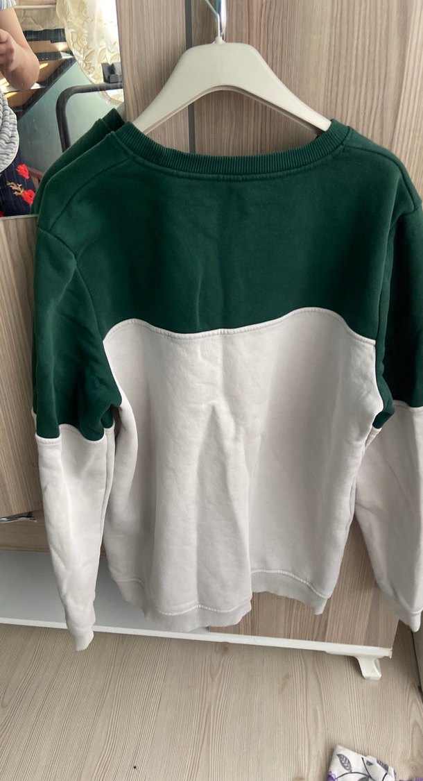 Yeşil Gri Baskılı Uzun Kollu Sweatshirt - Görsel 3