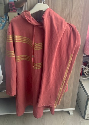 Uzun Kollu Kırmızı Çizgili Tunik - Görsel 4