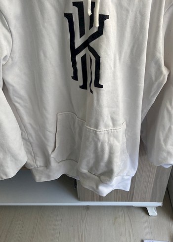 Kadın Beyaz Kapüşonlu Oversize Sweatshirt - Görsel 2