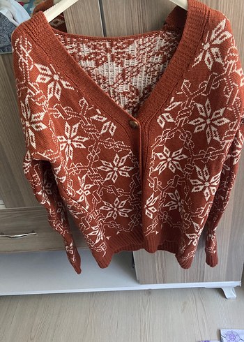 Bohem Tarz Kahverengi Örgü Hırka - Görsel 2