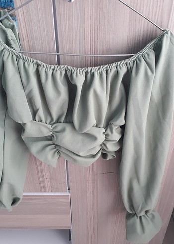 Fırfırlı, Keten Mini Bluz - Görsel 2