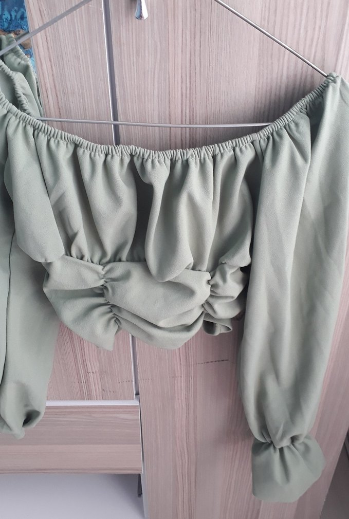 Fırfırlı, Keten Mini Bluz - Görsel 2