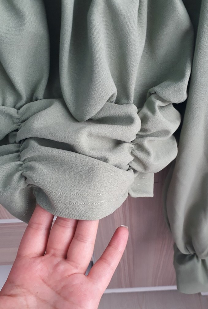 Fırfırlı, Keten Mini Bluz - Görsel 3