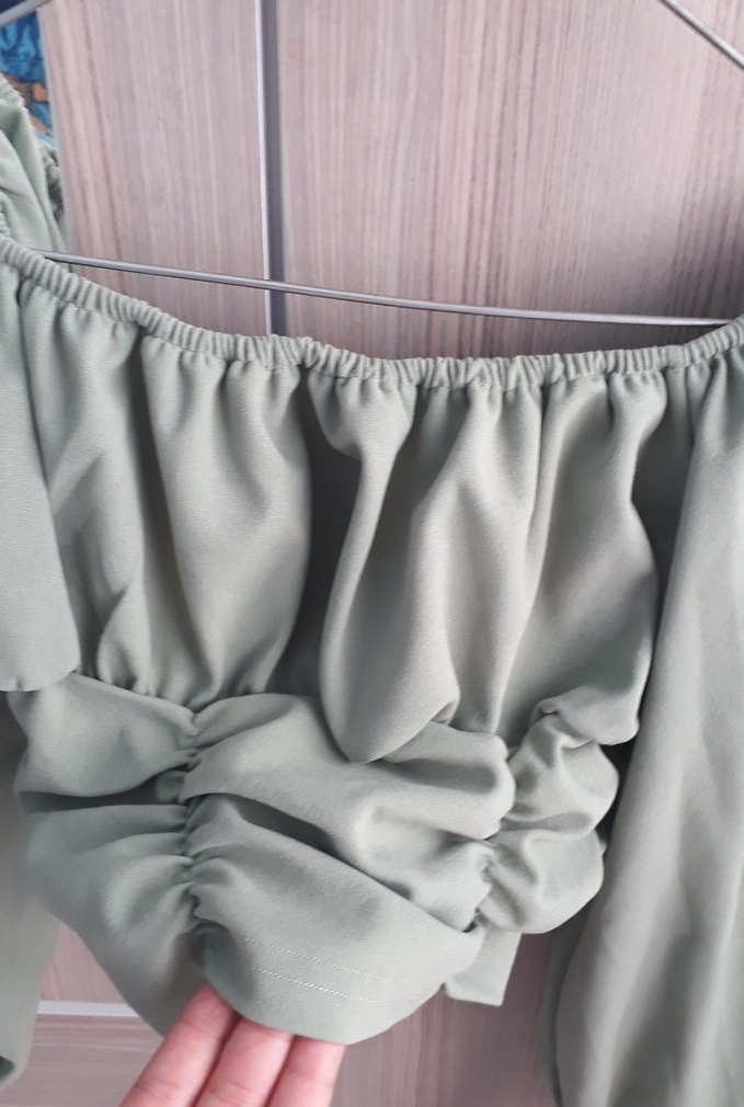 Fırfırlı, Keten Mini Bluz - Görsel 4