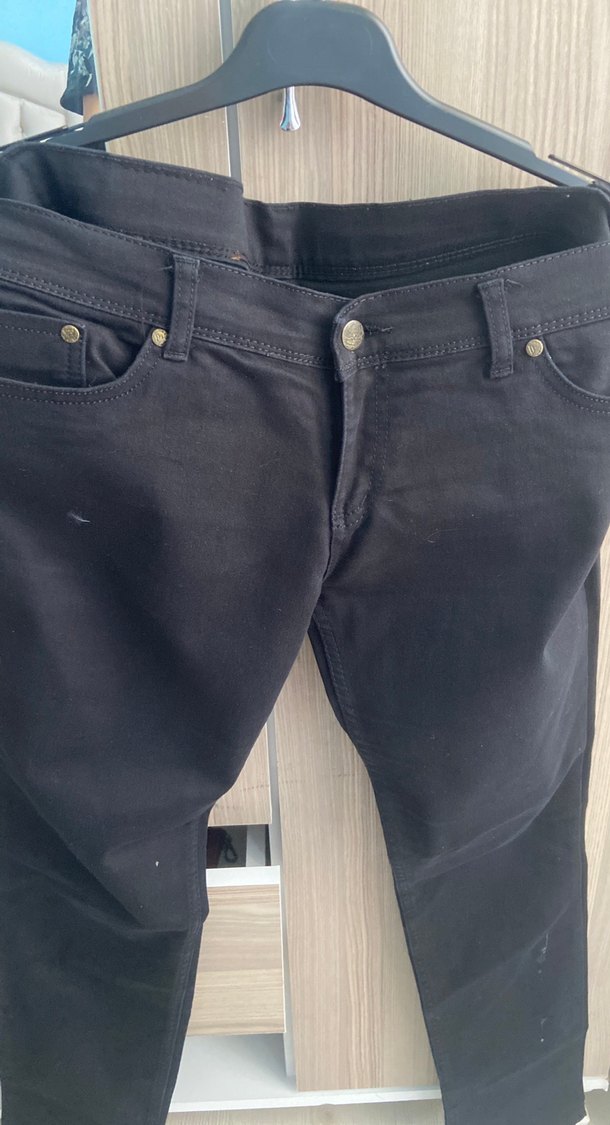 Siyah kadın Kot Pantolon Dar Kesim - Görsel 2