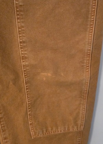 Bershka S Beden Kahverengi Denim Kadın Uzun Salopet - Görsel 4