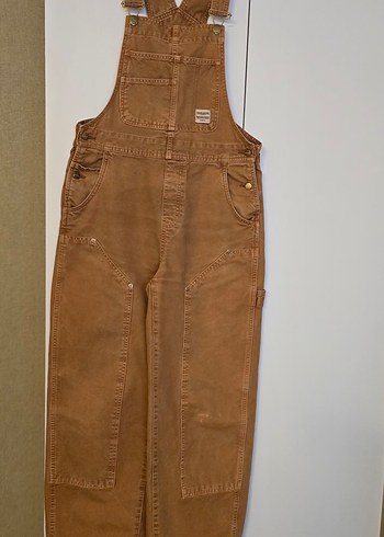 Bershka S Beden Kahverengi Denim Kadın Uzun Salopet - Görsel 3