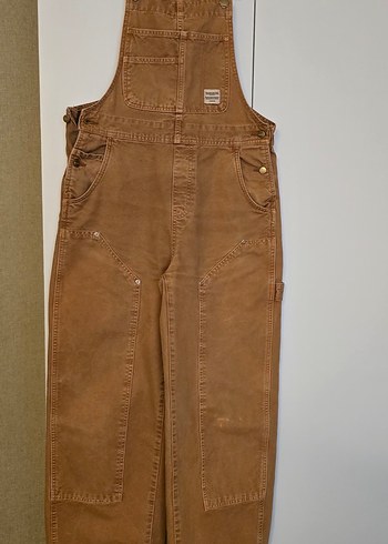 Bershka S Beden Kahverengi Denim Kadın Uzun Salopet - Görsel 5