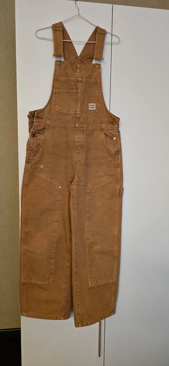 Bershka  S Beden Kahverengi Denim Kadın Uzun Salopet - Görsel 5