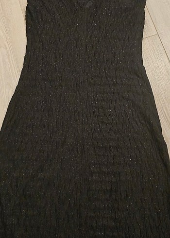 Diğer Siyah V Yaka Uzun Pilili Gotik Elbise