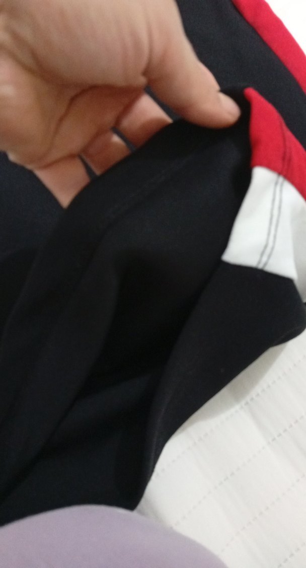 Siyah Kırmızı Yan Şeritli Hamile Midi Etek - Görsel 4