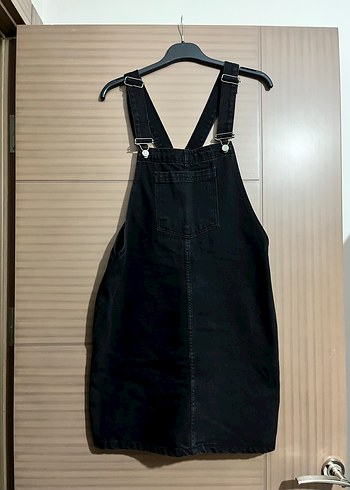 Siyah Askılı Denim Midi Elbise - Görsel 2