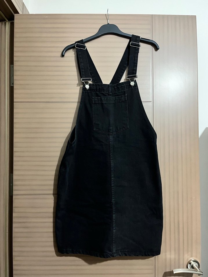 Siyah Askılı Denim Midi Elbise - Görsel 2