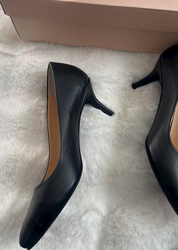 Hakiki deri Klasik Siyah Topuklu Kadın Stiletto - Görsel 3