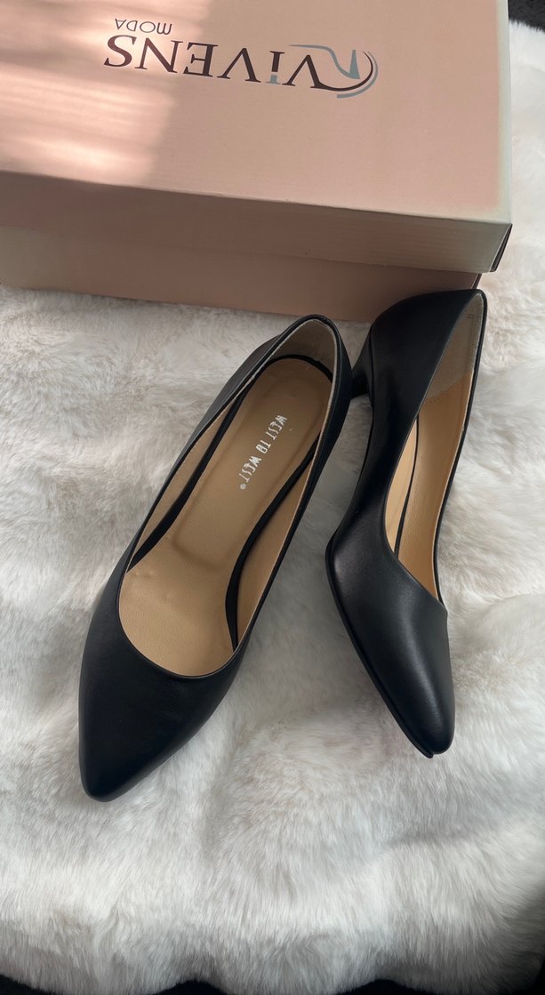 Hakiki deri Klasik Siyah Topuklu Kadın Stiletto - Görsel 2