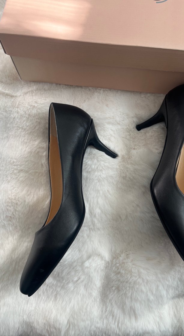 Hakiki deri Klasik Siyah Topuklu Kadın Stiletto - Görsel 3