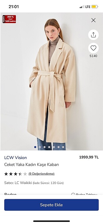 LCW kaşe kaban