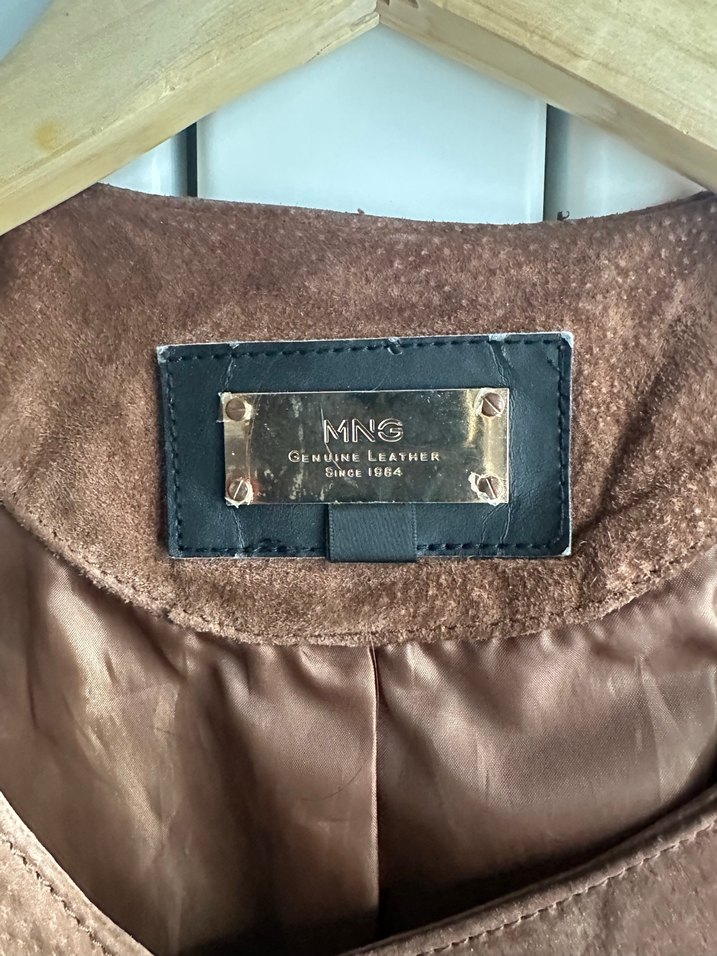 Kahverengi Süet Kemerli Kadın Deri Ceket - Görsel 3