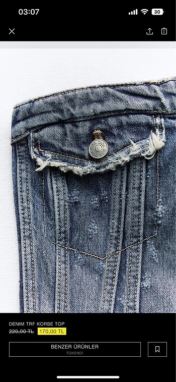 Zara denim trf korse