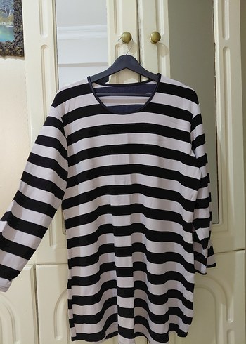 Gri Çizgili Uzun Kollu Hamile Tişörtü - Görsel 4