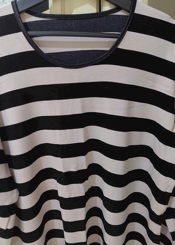 Gri Çizgili Uzun Kollu Hamile Tişörtü - Görsel 2