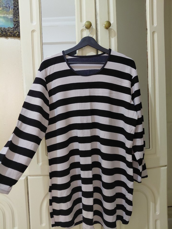 Gri Çizgili Uzun Kollu Hamile Tişörtü - Görsel 4