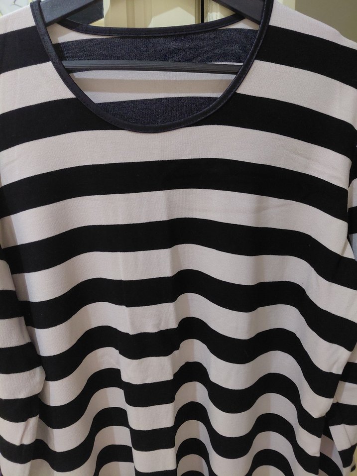 Gri Çizgili Uzun Kollu Hamile Tişörtü - Görsel 2