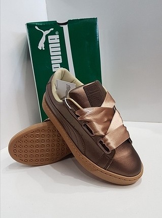 Puma bronz renk kurdelalı spor ayakkabı 
