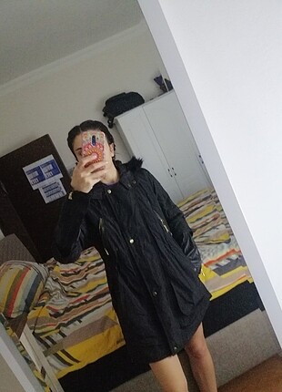xs Beden Siyah mont sorunsuz