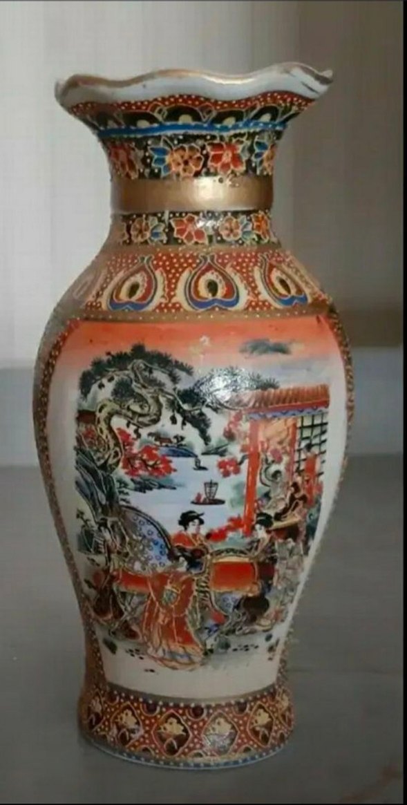 Renkli Desenli Seramik Vazo Çifti - Görsel 4