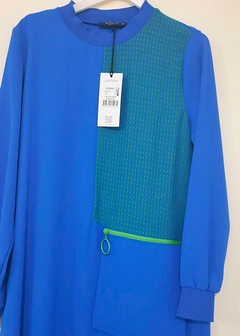 Mavi Uzun Kollu Kadın Elbise - Görsel 5