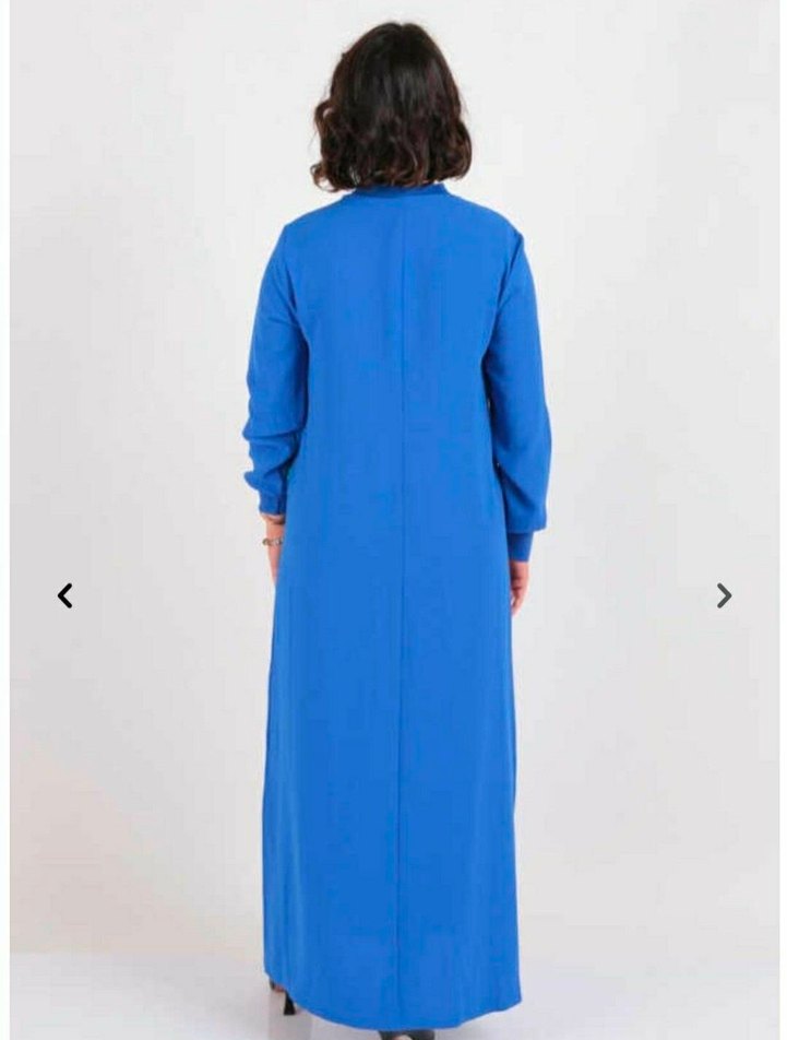 Mavi Uzun Kollu Kadın Elbise - Görsel 2