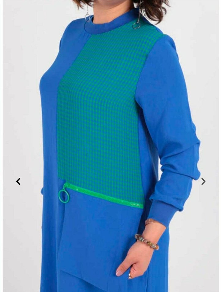 Mavi Uzun Kollu Kadın Elbise - Görsel 3