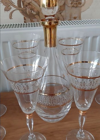 Altın Detaylı Cam Şarap Kadeh Seti - Görsel 2